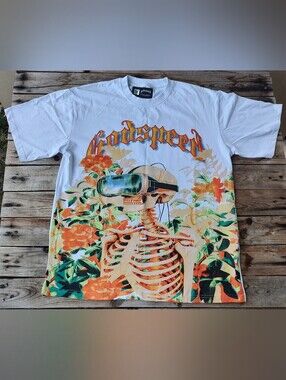 2000's Godspeed "out of many, one" VR skeleton T-shirt 33 of 555 men's Size XL